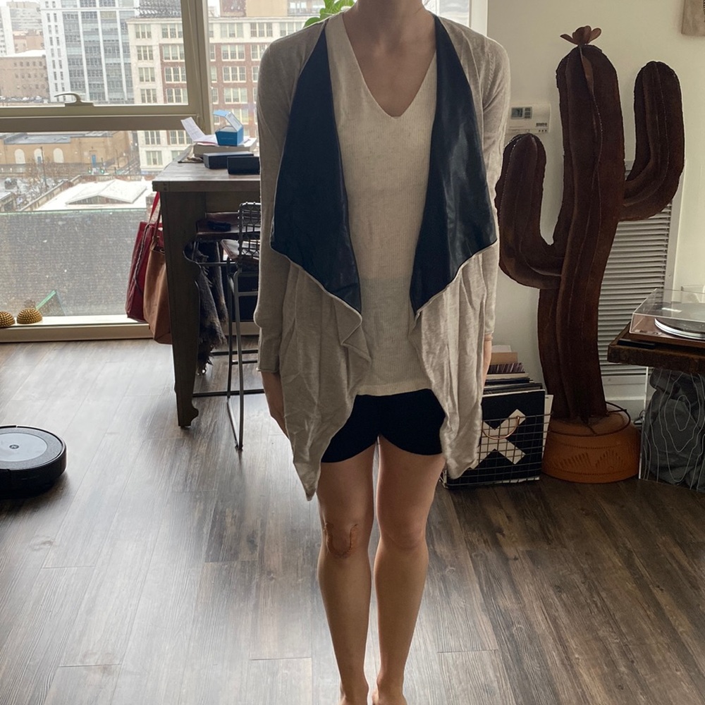 Zara sweater with leather (fake) panels